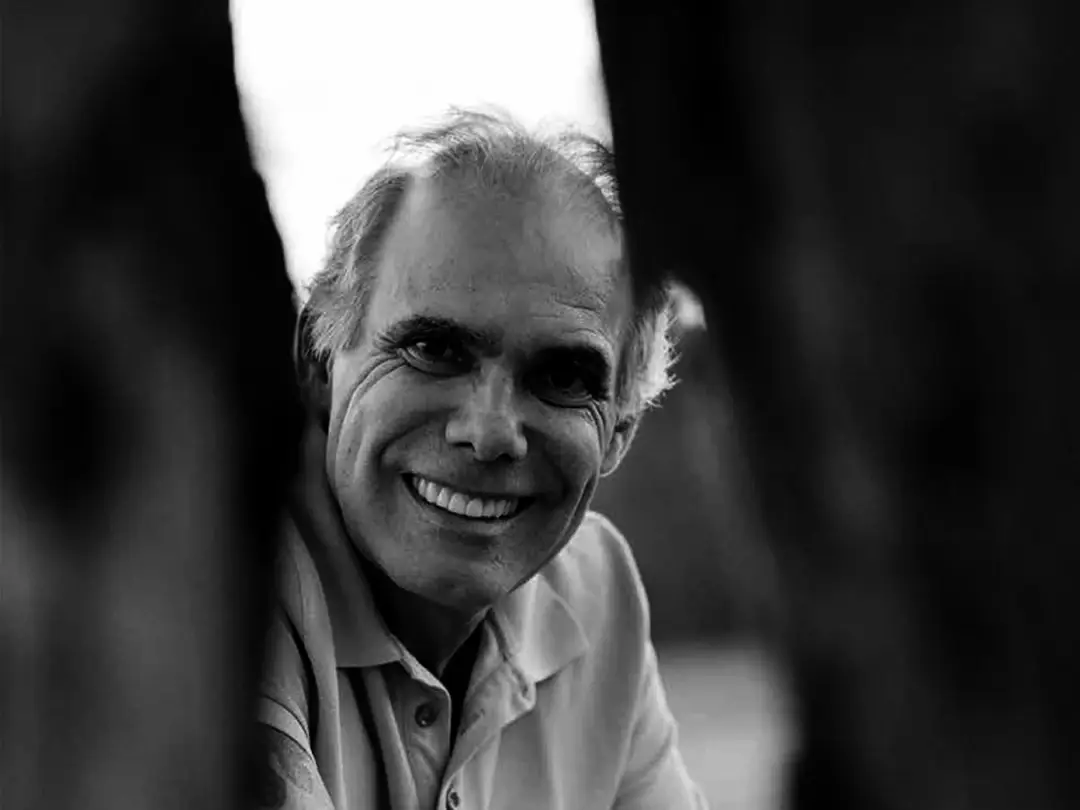 Luiz Carlos Orsini, landscape designer, black-and-white portrait