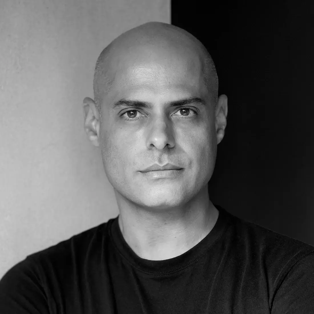 Renato Santoro, architect, black-and-white portrait