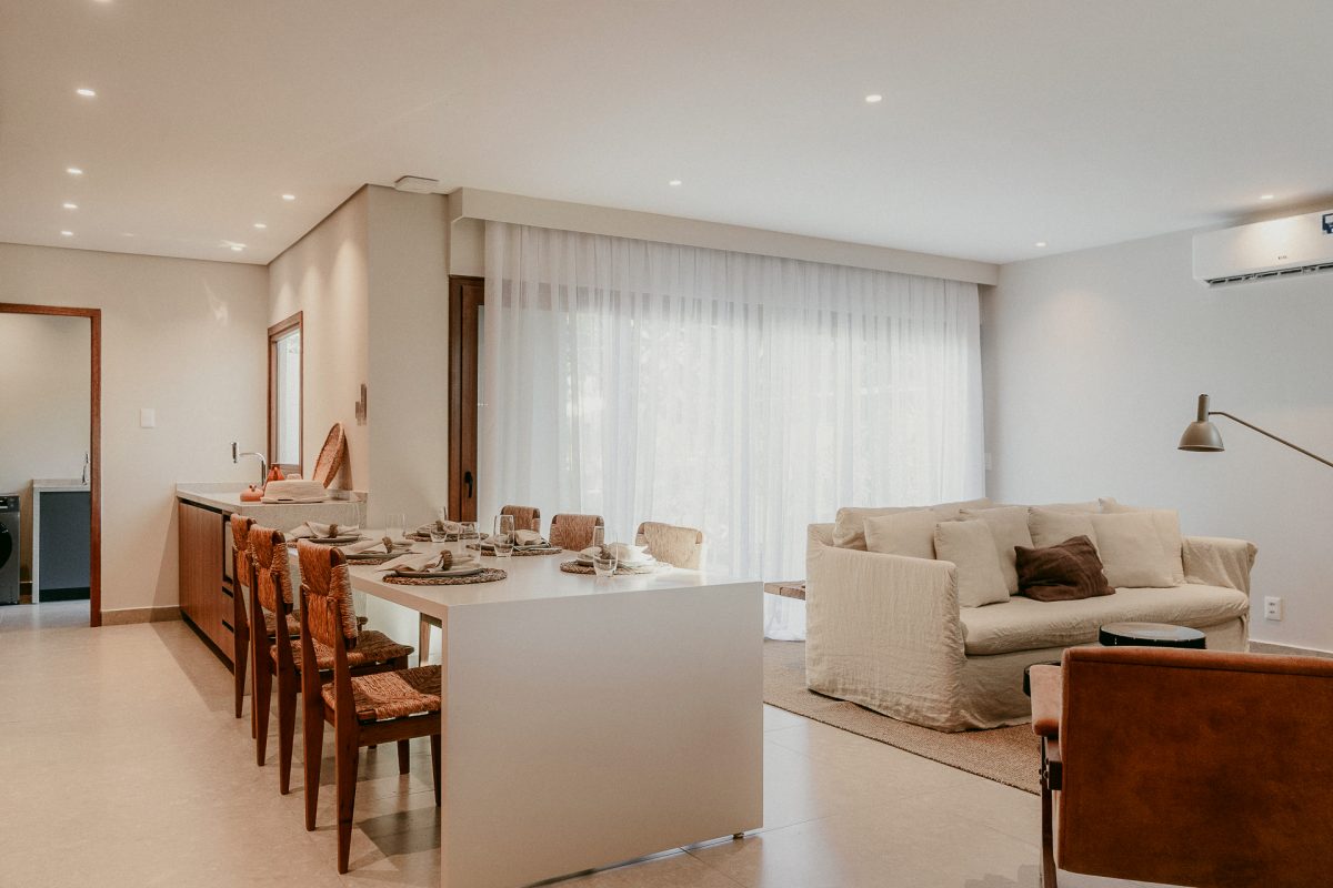 jantar e living da casa modelo